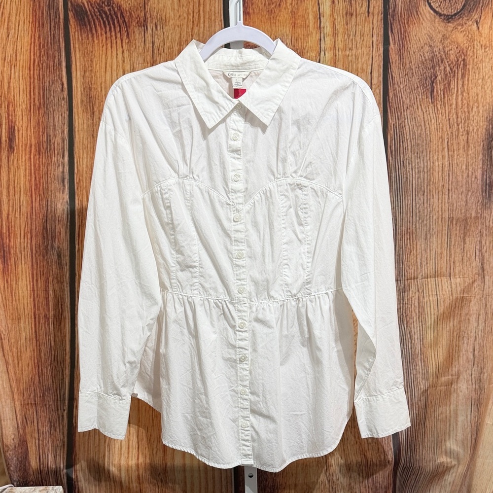 Cato White Boho Blouse Size L